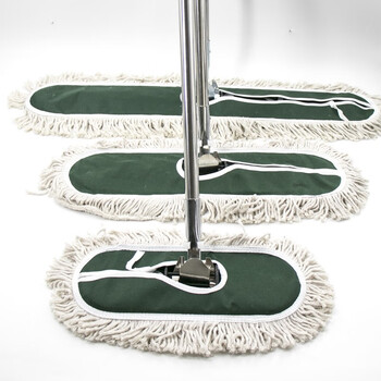 海斯迪克 尘推平板拖把排拖 110CM绿色带杆整套 办公室家政工厂车间商场保洁吸水去污可拆卸 (1个装) HK-7002