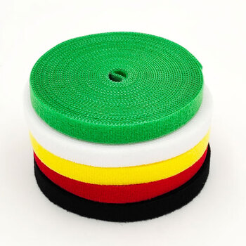 ABLEMEN 理线带 自由裁剪魔术贴 背靠背绑带 布扎带 理线收纳固定绕线带 尼龙粘扣扎线带 黑 1cm*5m