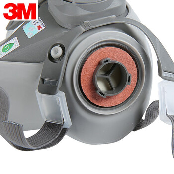 3M 6200半面罩 防护面罩 有机气体喷漆焊接农药 不含滤棉和滤毒盒 中号 1个 定做