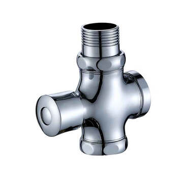 星期十 中小四通1寸DN25 铜手按式蹲便器冲水阀 四通冲洗阀 大便延时冲洗阀 厕所冲洗阀定制