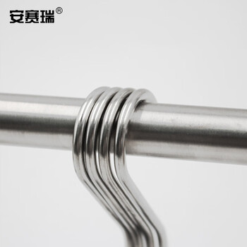安赛瑞 不锈钢S型挂钩 厨房浴室毛巾架钩 (10个装) 横杆挂钩 中号 780014