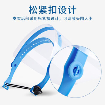 者也 牙科透明防护面罩口腔高透镜片双面防雾面屏防飞沫液体喷溅 支架+2片面屏