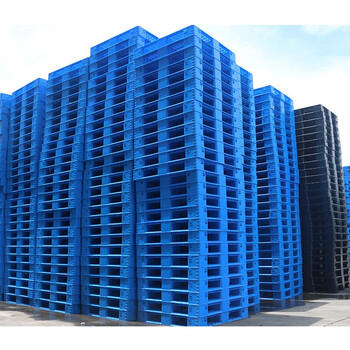 时通 塑料托盘 叉车仓库托盘网格九脚1208防潮板物流垫仓库货架垫1200*800*140全新料蓝色