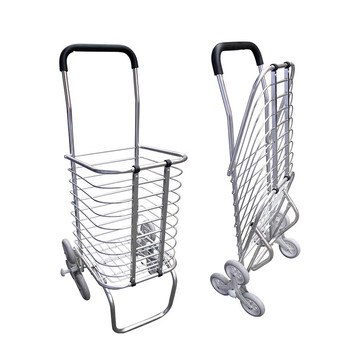 元汗692爬楼可折叠铝合金购物车 6轮买菜车手拉车手推车小拖车拉货行李搬运车 定制