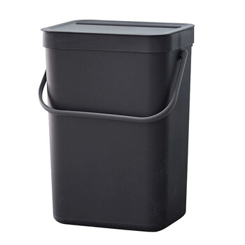 兰诗（LAUTEE）FH-1237 挂壁式垃圾桶  带盖小号厨余垃圾桶 12L-绿色