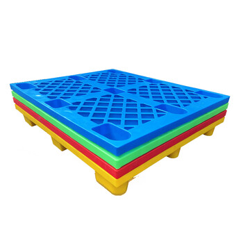 伏兴 网格九脚托盘 塑料托盘仓库防潮栈板定制物流叉车托板周转垫板 网格九脚120*120*14cm