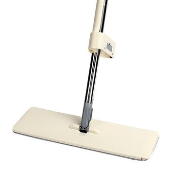 兰诗（LAUTEE）TTB-800 不锈钢杆免手洗挤水平板拖把 大号干湿两用尘推 拖把+1个拖布