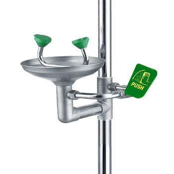 ANZHIDA 1101国标304不锈钢复合式喷淋洗眼器 工业实验室应急验厂双口紧急冲淋器