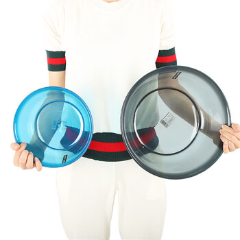 兰诗（LAUTEE）WY4047 圆形塑料盆大小号透明盆 蓝色2L左右  5个装