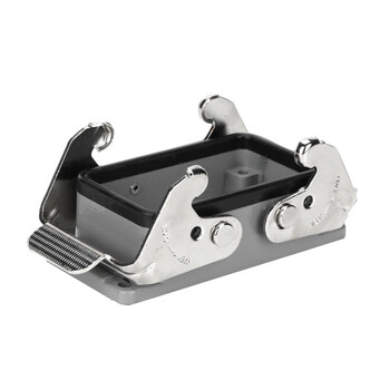 广邦电缆附件 矩形重载连接器 HE-16 16芯工业防水航空插头插座热流道矩形接插件 侧出 16A 一套