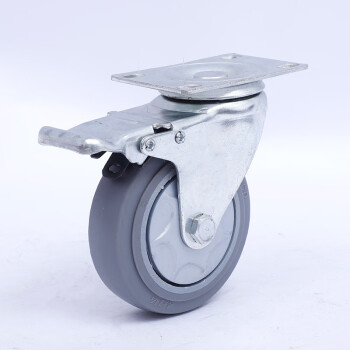 盛富永 中型加厚脚轮 工业脚轮 推车轮子 灰色随机发货 4寸刹车轮