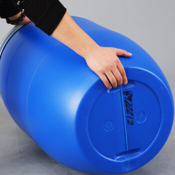 庄太太【加厚30L蓝色】加厚200L带铁箍法兰桶60升化工塑料桶160公斤发酵泔水桶