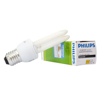 PHILIPS飞利浦U型节能灯E27白光2U 5W12支/盒 1盒