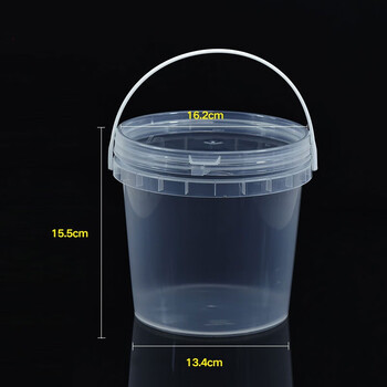 冰禹 BY-5052 透明水桶塑料桶 密封打包桶 包装桶涂料桶 1L透明