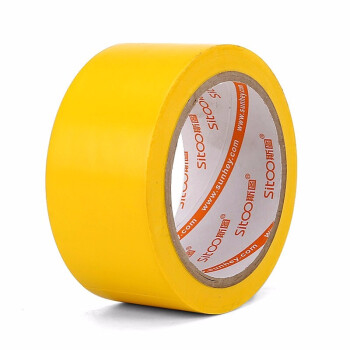 斯图黄色警示胶带车间地面定位标识胶带6卷装 4.8CM宽*20M长PVC材质