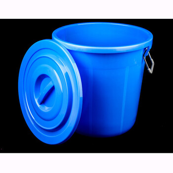 展源设备大垃圾桶圆桶大号商用塑料圆形收纳桶大容量水桶酒店工业垃圾桶【蓝色200L有盖圆桶*1个】