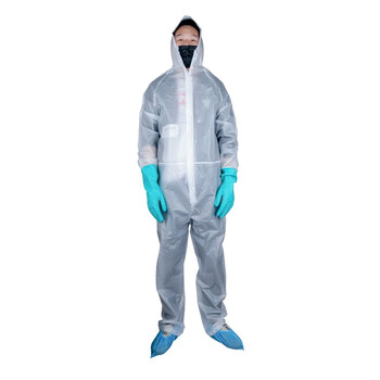 大杨523连体防护服雨衣 1件 170/190XXL码 不渗漏防尘防飞沫阻隔服隔离服 白色 定制