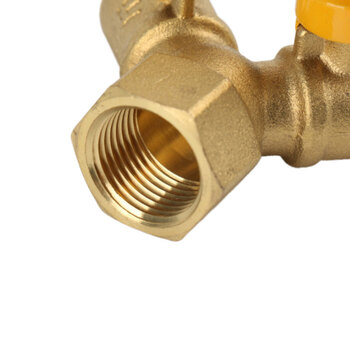 冰禹 BY-7058 加厚黄铜双叉燃气阀 4分三通羊角阀 内外丝Y型燃气阀球阀 2外1咀三通阀