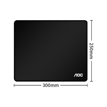 AOC 纯色系列 电竞游戏鼠标垫中小号 300*250*3mm加厚锁边办公键盘电脑书桌垫 黑色 M100