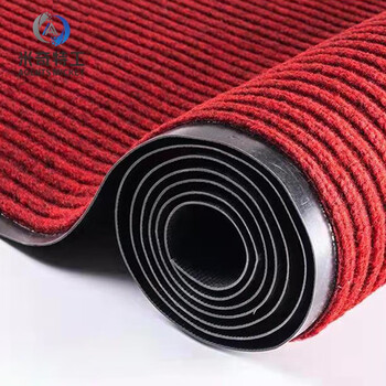 米奇特工（Agents mickey）PVC可裁剪双条纹酒店地垫 走廊过道防滑地毯 楼梯垫 暗红色 0.9*15m