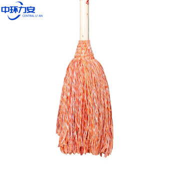 中环力安【加大圆头木杆蓝白】木杆墩布纯棉线拧水拖把毛巾布条老式拖布保洁