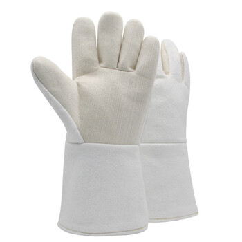 者也 300度耐高温手套 加长隔热工业铸造电焊防烫手套五指36cm