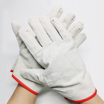 者也 24道线帆布手套 双层帆布电焊手套 搬运劳保作业手套 30双