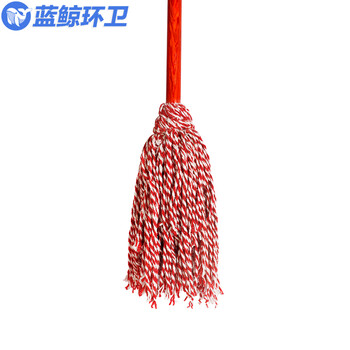 蓝鲸环卫 加长款 五把起售木把圆头吸水棉线保洁地拖 LJHW-9062