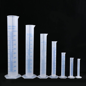 冰禹 BY-2020 塑料量筒 量筒 耐酸碱 蓝线印度量筒 实验室用品 塑料量筒 500ml1个/包