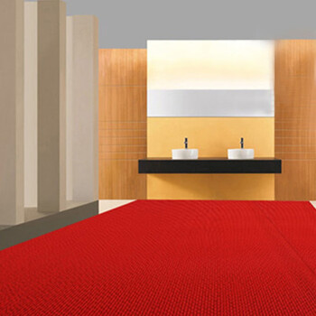 雅的 PVC塑胶防滑S型镂空防水游泳池厨房地毯浴室防滑垫 红色 厚4.5宽1.8米*1米 /米