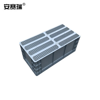 安赛瑞 EU物流周转箱 加厚欧标汽配物流箱 收纳箱整理储物箱零件盒 800×400×330mm 灰色 16410