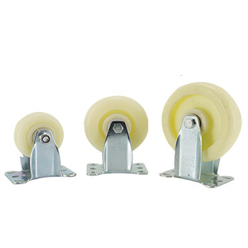 海斯迪克 HKZ-22 白色加厚尼龙轮 工业脚轮 推车轮子定向万向轮 5寸重型 单轮