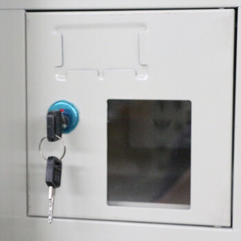 盛花加厚钢制24门手机柜手机充电柜储物柜可充电存放柜物品柜保管柜可更换亚克力小门