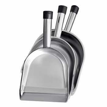 兰诗（LAUTEE）BJ-213 不锈钢手持垃圾铲 加厚铁簸箕 钢柄窄口中号