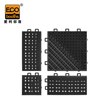 爱柯部落 室外除尘拼接地毯 镂空刮沙垫0.6×1.5m（27片)三合一刮雪防滑垫灰色110356