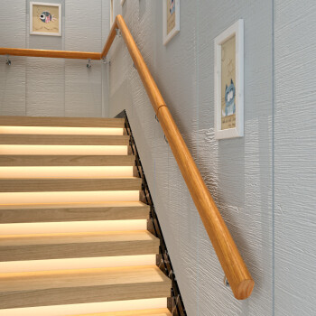 定制靠墙木楼梯扶手实木欧式家用幼儿园老人室内别墅阁楼防滑扶手简约