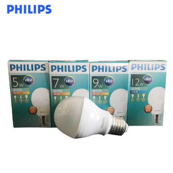 PHILIPS飞利浦LED灯泡球泡E27 9W暖黄光3000K 12支/盒 1盒