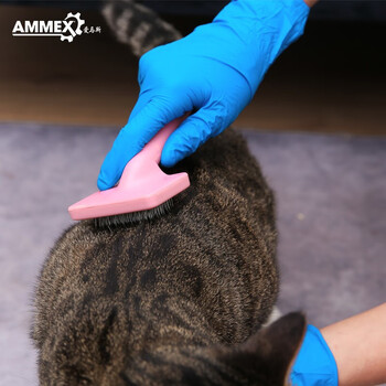 爱马斯（AMMEX）XNFRT 丁腈一次性手套 无粉 蓝色50双/盒 M码  1盒