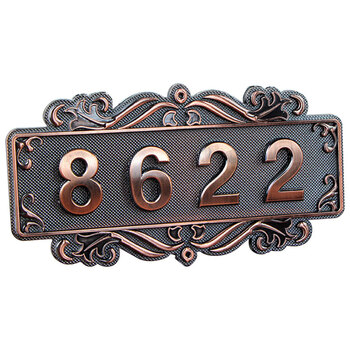 冰禹 BYbp-524 门牌号门牌贴定制 欧式金属色办公室酒店宾馆房间门牌 个性创意门牌 TP4款(拍下备注4位数字)