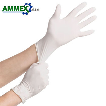 爱马斯（AMMEX）TLFCVMD一次性橡胶手套 无粉食品级 实验室/口腔牙科薄型定做M码100只/盒