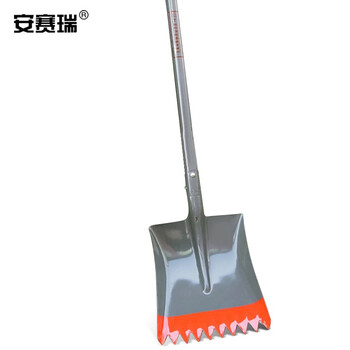 安赛瑞 锯齿锰钢冰铲 破冰铲锰钢路面除冰工具 1.2米钢柄 多功能铁锨铲 扫雪除雪铁锹700579