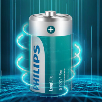 飞利浦（PHILIPS）碳性燃气灶电池 大号1号电池2粒适用热水器/煤气灶/手电筒/收音机/电子琴一号电池 R20