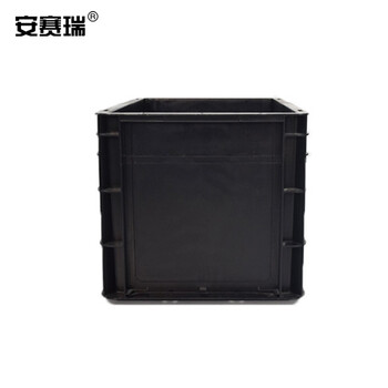 安赛瑞 防静电周转箱 收纳周转箱 整理收纳箱 电子元件盒塑胶框 400×300×280mm 黑色 不带盖 16327