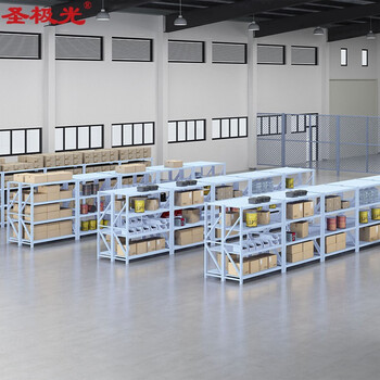 圣极光货架子仓储轻型车间置物架样品架白色2米副架可定制G1055