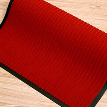 雅的 PVC复合底双条纹地毯 吸水防滑地毯酒店宾馆走道门口迎宾地毯 大红色 180厘米宽 /平方米