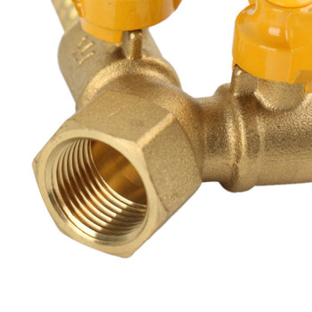 冰禹 BY-7058 加厚黄铜双叉燃气阀 4分三通羊角阀 内外丝Y型燃气阀球阀 2咀1内三通阀