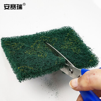 安赛瑞 工业百洁布 除锈抛光抹布清洁布 11.5cm×16.5cm×100片/箱 锅具灶具除锈布 绿色27304