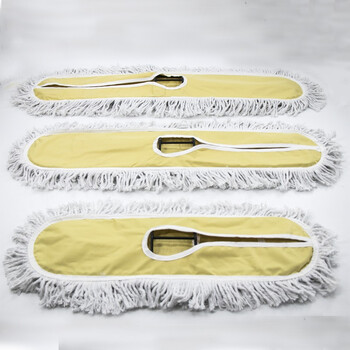 海斯迪克 尘推平板拖把排拖 80CM黄色替换布 办公室家政工厂车间商场保洁吸水去污可拆卸 (1个装) HK-7001