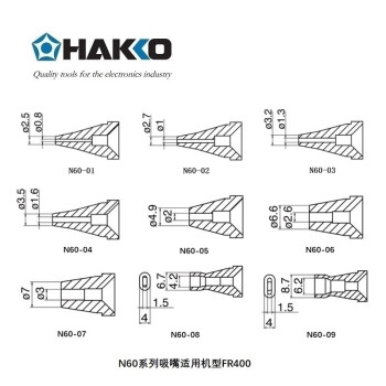 日本白光（HAKKO）FR400用1.0mm吸嘴 N60-02（耗材类产品及配件不涉及维保）