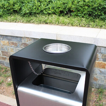 迪恩斯（DEANS）户外售楼部庭院不锈钢垃圾桶大号公共场所室外果皮箱公园小区别墅商用垃圾箱不锈钢喷塑